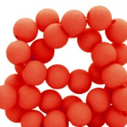 Acrylic beads 4mm round Matt Red